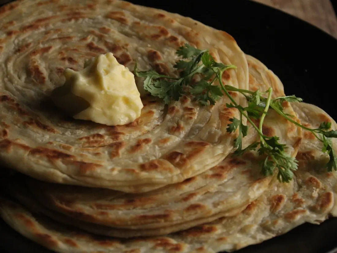 Sanabil Organics desi ghee served on a fresh paratha