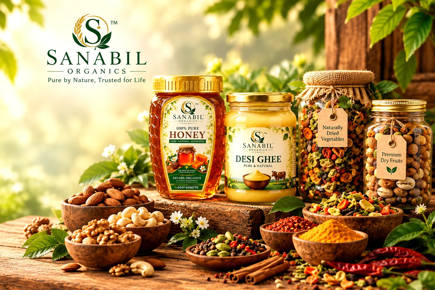 Sanabil Organics honey range, raw honey in Pakistan